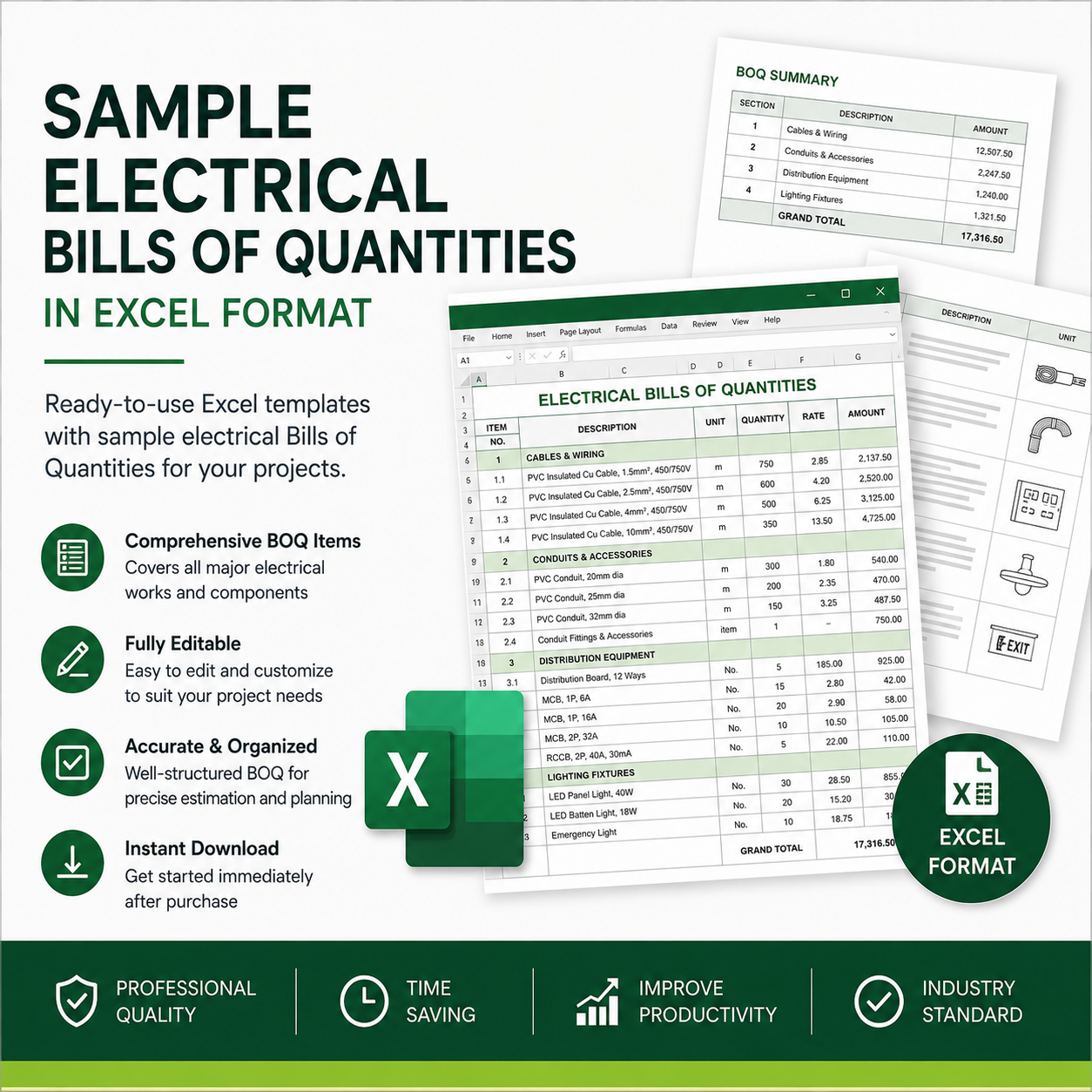 Sample Electrical Bills of Quantities-In Excel Format